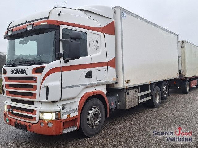 Refrigerator body van Scania R 420 LB6x2MNB Analog Tacho Rohrbahnen Komplettzug