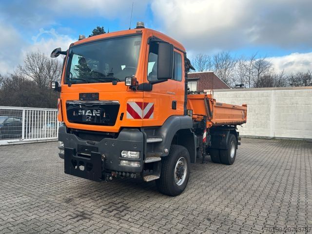 Three-sided tipper truck MAN 18.320 3Skipper + PK 7001K + Greifer 4x4