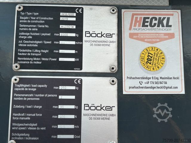 Autolaadkraan MAN 26.320+Böcker Dachdeckerkran AK46/6000+Seilwinde