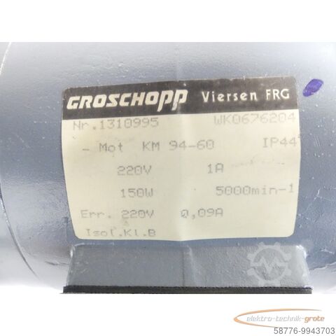 Besturingsunit Groschopp WK 0676204 Motor SN 1310995