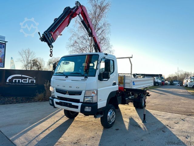 Three-way tipper van FUSO Canter 7C18 4x4 Kipper KRAN 11m Greifer AHK