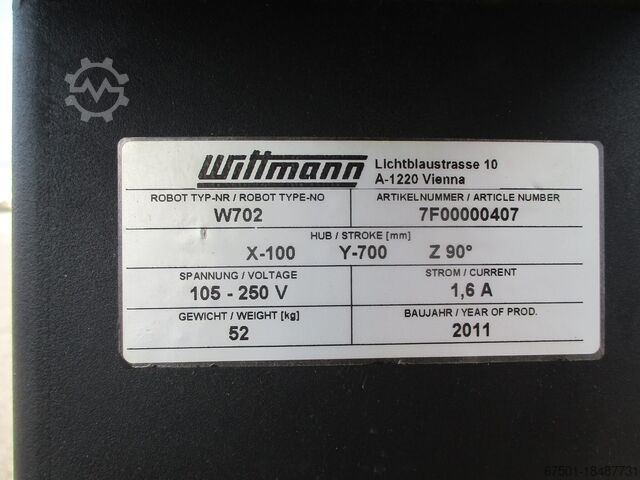 Linear robot sprue picker WITTMANN Handling Roboter W 702 (3126)