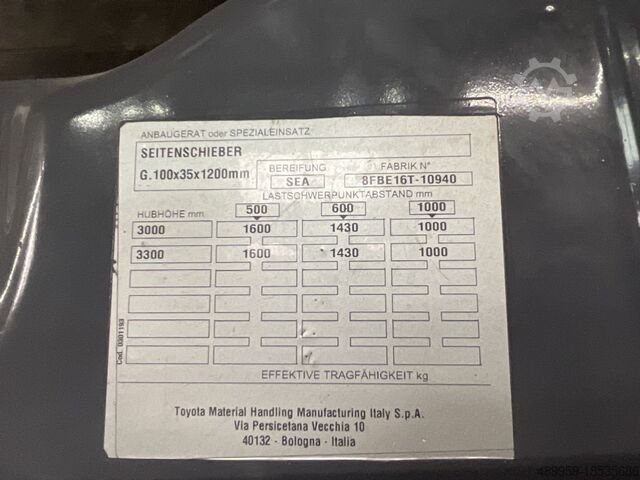 Carretilla eléctrica de 3 ruedas Toyota Elektrostapler 8FBE16T