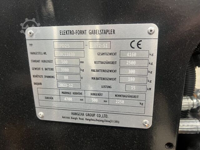 Stivuitor electric cu 4 roți Hangcha Elektrostapler CPD25-XEY2-SI