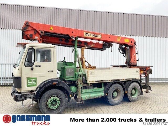 Lastbil med flak Mercedes-Benz 2635 6x4, V8, Heckkran Palfinger PK 28000, Funk,