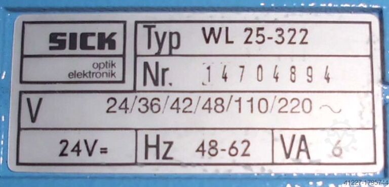 Barreira de luz reflexiva Sick WL 25-322