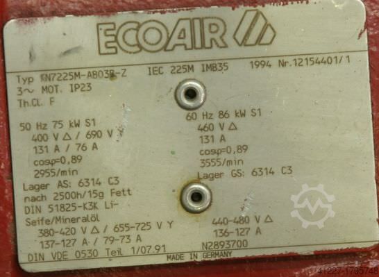 Electric motor 75 kW 2955 rpm Ecoair KN7225M-AB03B-Z