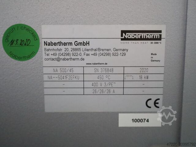 Horno de aire forzado 450°C, horno de 500 litros Nabertherm NA500/45