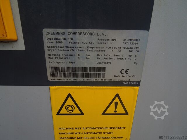 Compresor cu şurub CREEMERS RCC 18,5/8