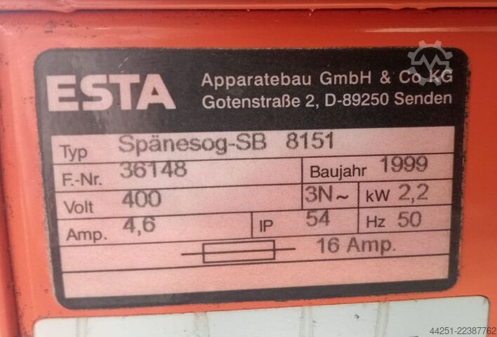 Industrieel afzuigsysteem / spanenafzuig ESTA Apparatebau GmbH & Co. KG Spänesog-SB 8151