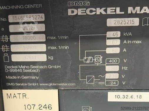 5-assig bewerkingscentrum DMG MORI DMC 40 eVo