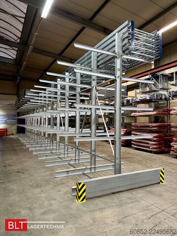 Rayonnage en porte-à-faux ca. 18,45 lfm Kragarmregal Doppelseitig H:400 cm 500 Kg/Arm