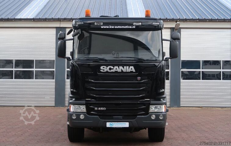 Tippbil med kran Scania G450 8X4/ KIPPER KRAN/ FASSI 15 TON CRANE/ EURO...