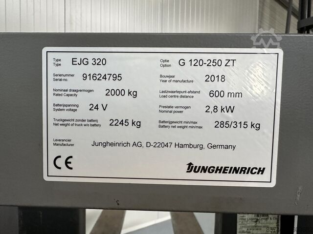 EJG 320 ( 2.0 T @ 600 MM !!! ) * DEMO !!! JUNGHEINRICH EJG 320 ( 2.0 T @ 600 MM !! ) * DEMO !!