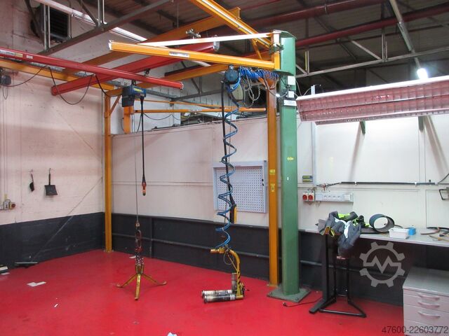 Grua de coluna Grua de lança giratória Guincho de corrente Demag KBK Kran Drehkran Hallenkran 2,5m Demag KBK1 125Kg + Demag PK Kettenzug