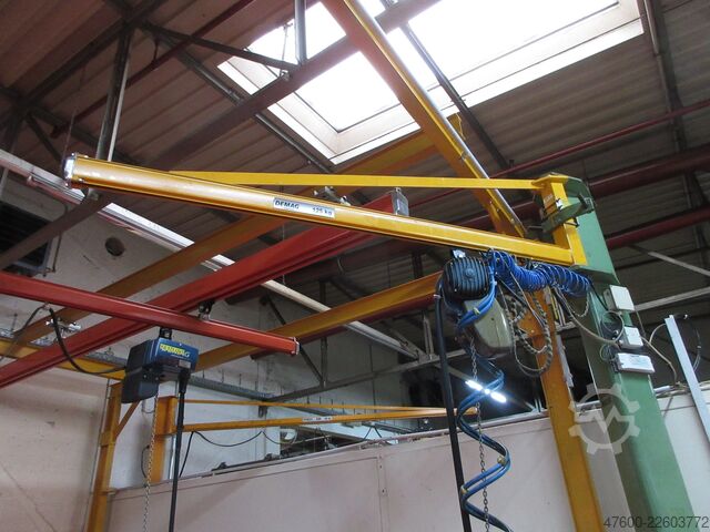 Grua de coluna Grua de lança giratória Guincho de corrente Demag KBK Kran Drehkran Hallenkran 2,5m Demag KBK1 125Kg + Demag PK Kettenzug