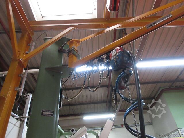 Grua de coluna Grua de lança giratória Guincho de corrente Demag KBK Kran Drehkran Hallenkran 2,5m Demag KBK1 125Kg + Demag PK Kettenzug