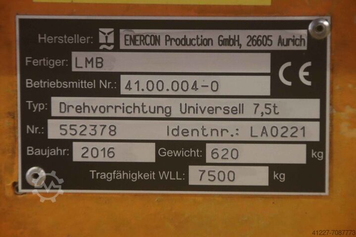Draai-inrichting Enercon Universell 7,5 t