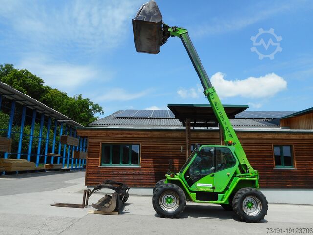 Carrello elevatore a braccio telescopico Merlo P33.7KT 2x Schaufel + Gabel