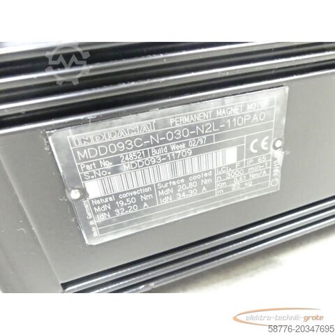 Besturingsunit Indramat MDD093C-N-030-N2L-110PA0 / 248521 Servomotor SN: MDD093-11709