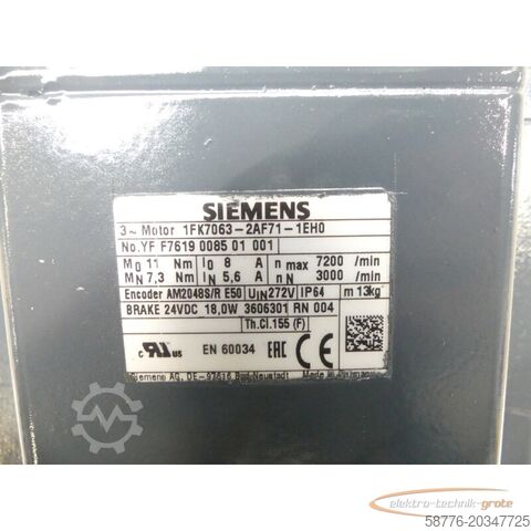 Control unit Siemens 1FK7063-2AF71-1EH0 YFF7619008501001 generalüberholt - 12 Mon. Gewährl.
