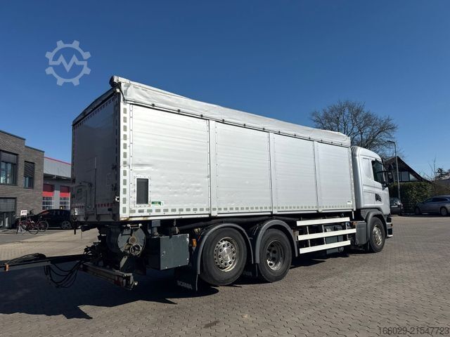 Tipper truck SCANIA G 450 Dreiseitenkipper + Anhänger mit Schleuse