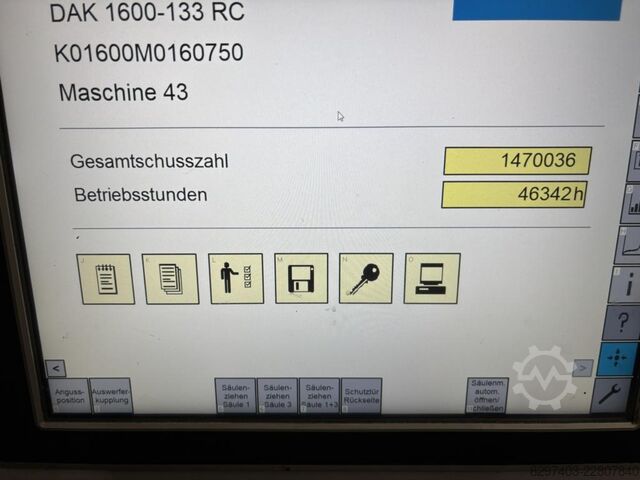 Koudkamer hogedrukgietmachine Frech DAK1600-133