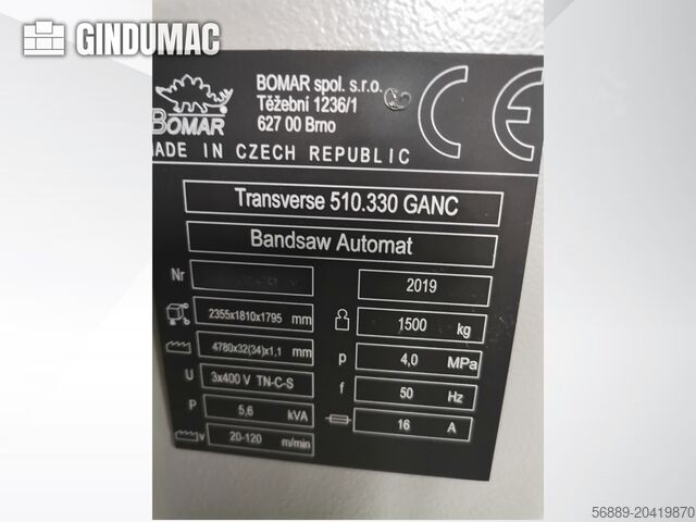 Fém szalagfűrész BOMAR TRANSVERSE 510.330 GANC