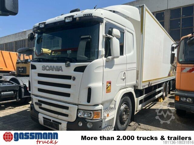 Kutu kamyonu Scania G420 6x2, Liftachse, Hiab LBW, Motor defekt!