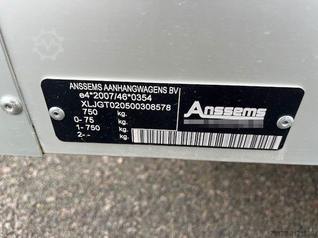 Remolque con plataforma de trabajo ANSSEMS GT 750.251×126 Plattform 100 km/h