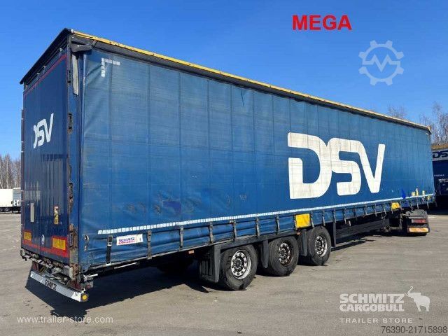 Open semitrailer with tarp Schmitz Cargobull Semitrailer Curtainsider Mega