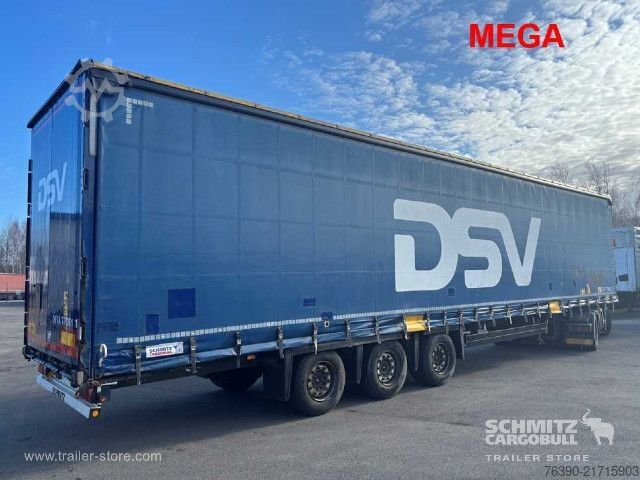 Open semitrailer with tarp Schmitz Cargobull Semitrailer Curtainsider Mega