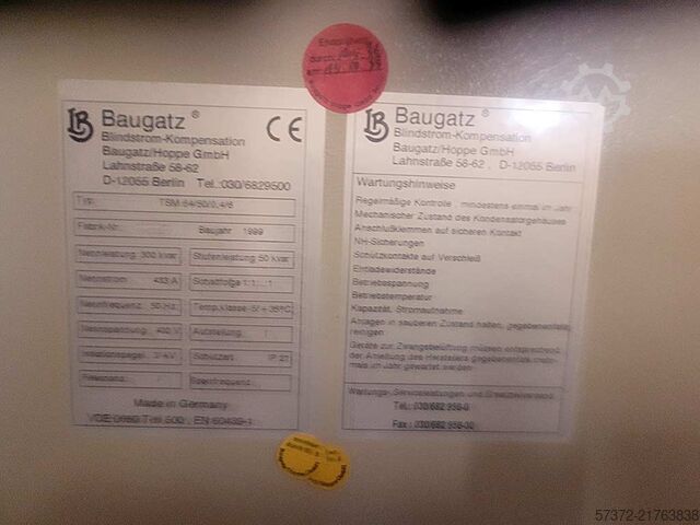 Blindstroomcompensatie-installatie Baugatz TSM 64/50/0,4/6