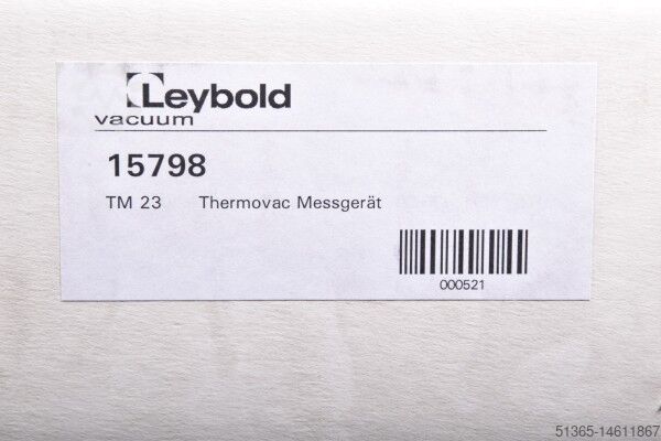 THERMOVAC metar Oerlikon Leybold Vacuum TM 23
