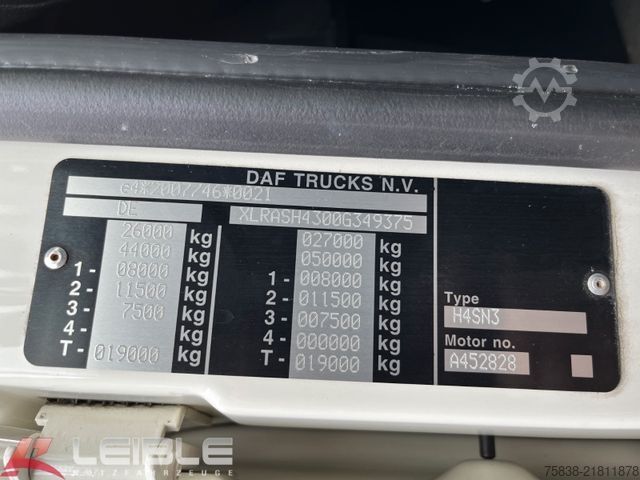Camion-benne tricar DAF XF 480 SSC*ALU Kipper*45m³*231TKM*Vollluft*Alcoa