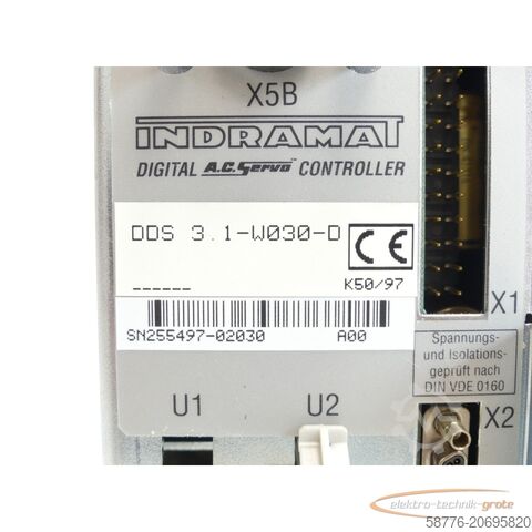 Indramat-component Indramat DDS 3.1-W030-D Controller SN:255497-02030 - ! -