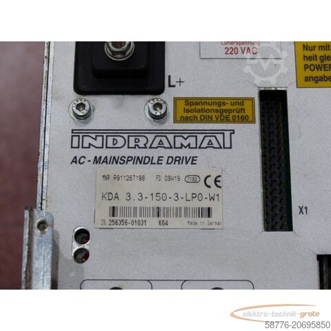 Indramat-component Indramat KDA 3.3-150-3-LP0-W1 generalüberholt mit 12 Monaten Gewährleistung