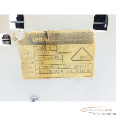Lenze component Lenze 630 / 633 E 3 Frequenzumrichter SN:326444