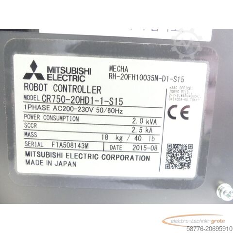 Mitsubishi component Mitsubishi Electric CR750-20HD1-1-S15 Industrieroboter SN: F1A508143M