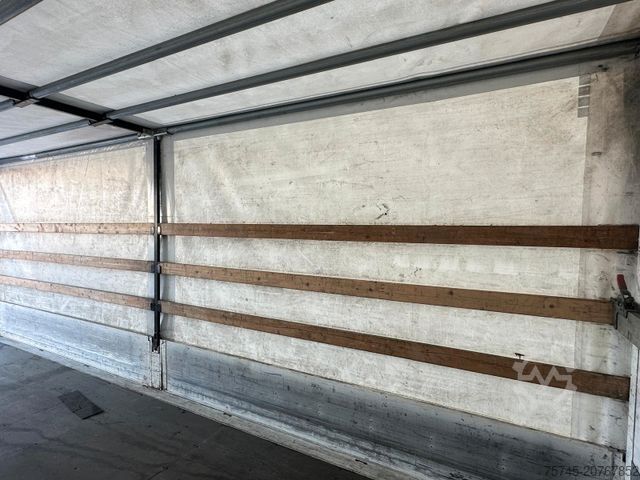 Flatbed truck with tarp MAN TGL 12.220 * ACC-SPUR-ASST *  BORDWAND * SAXAS *