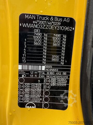 Pick-up furgon MAN TGL 8.180 BB