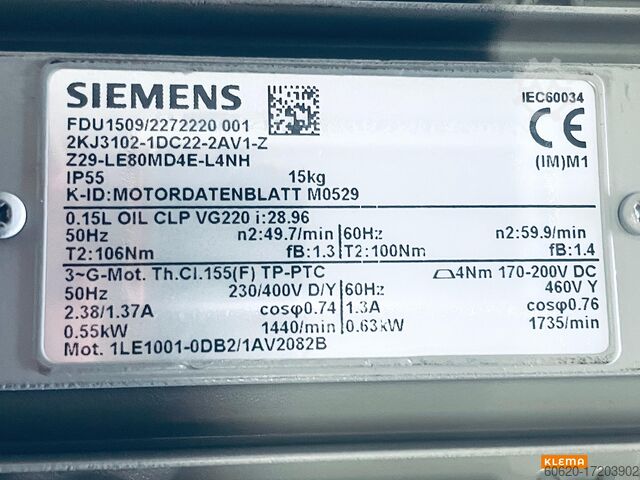 Silnik z przekładnią Siemens Z29-LE80MD4E-L4NH(5)