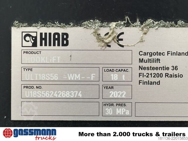 Kroklastbil HIAB Ultima 18S56 Abrollanlage