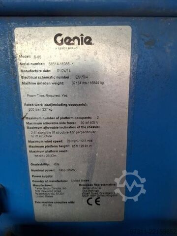 Plataforma telescópica Genie S-85