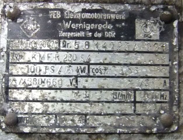 Spaanafzuigventilator 75 kW VEB Ø 710 mm