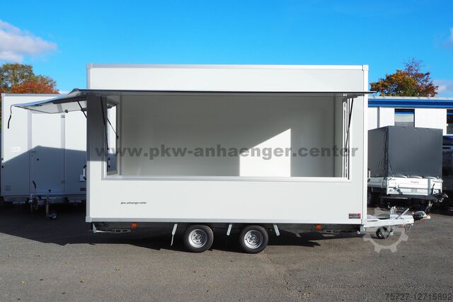 Salgstrailer Verkaufsanhänger SellerH-XLT 2500kg 420x200x230cm 2x Klappe Planendreieck Hochlader