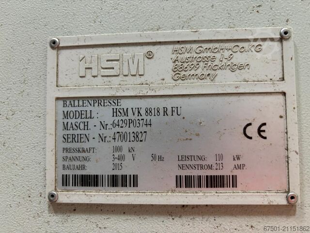 Balkpress HSM Papierpresse Abfallpresse VK 8818 R FU (3406)