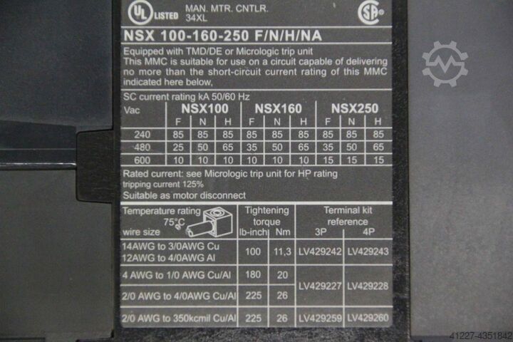 Circuit breaker Schneider Electric NSX 250F