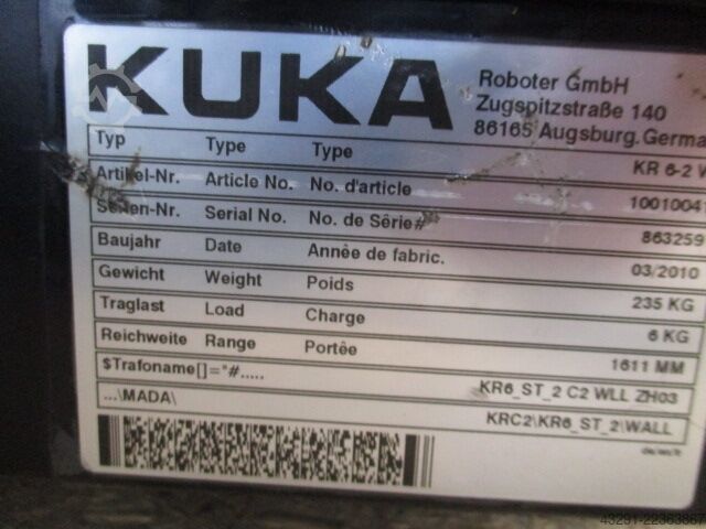Robot industriel KUKA KR6-2 Steuerung: KRC2ed05