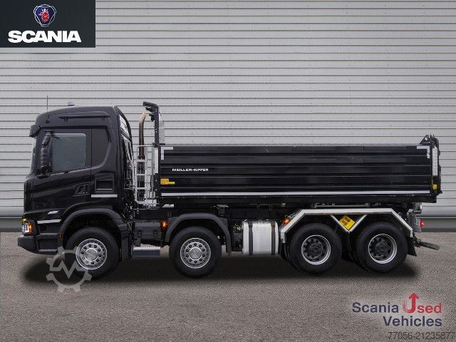 Three-sided tipper truck Scania G 500 B8x4HZ XT - MEILLER Gesteinskipper -